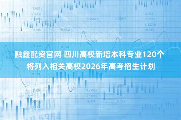融鑫配资官网 四川高校新增本科专业120个 将列入相关高校2026年高考招生计划